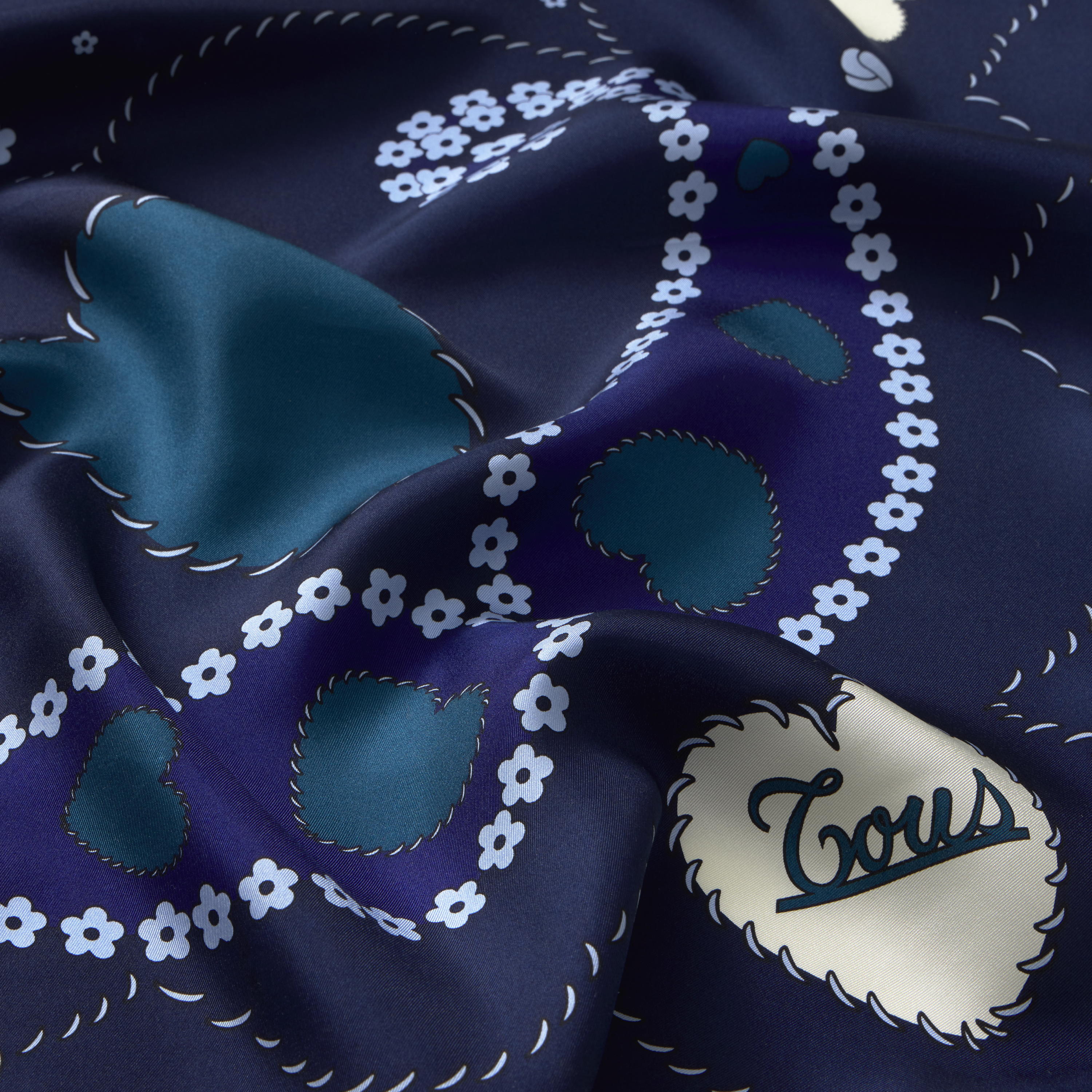 Square navy blue Scarf TOUS Motifs Paisley