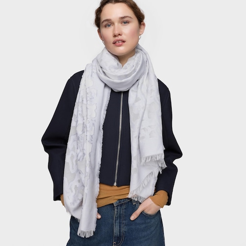 Foulard bleu gris Kaos Devore