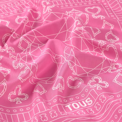 Pañuelo cuadrado pequeño rosa TOUS All in Bandana