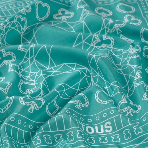 Mocador quadrat petit turquesa TOUS All in Bandana