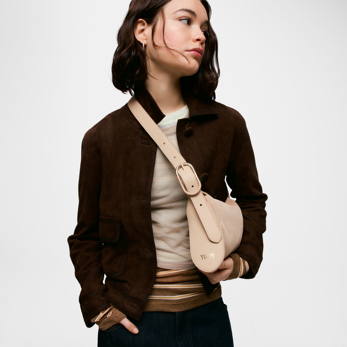 Tous - Bandolera De Piel Pequeña Arena Tous Arlette - Arena