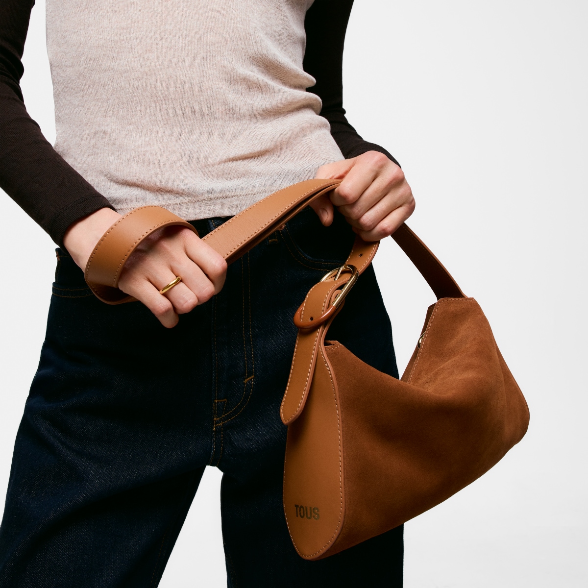 Tous - Bandolera De Piel Pequeña Camel Tous Arlette - Camel