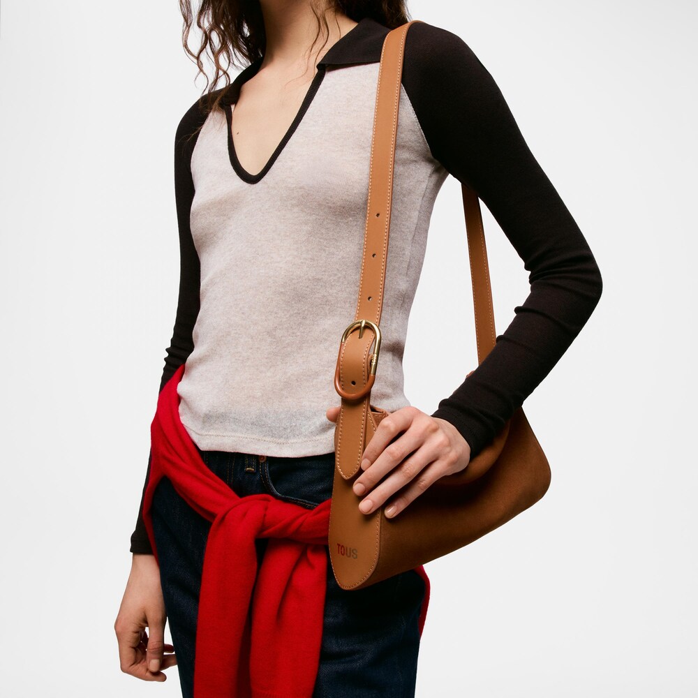 Bandolera de pell petita camel TOUS&nbsp;Arlette