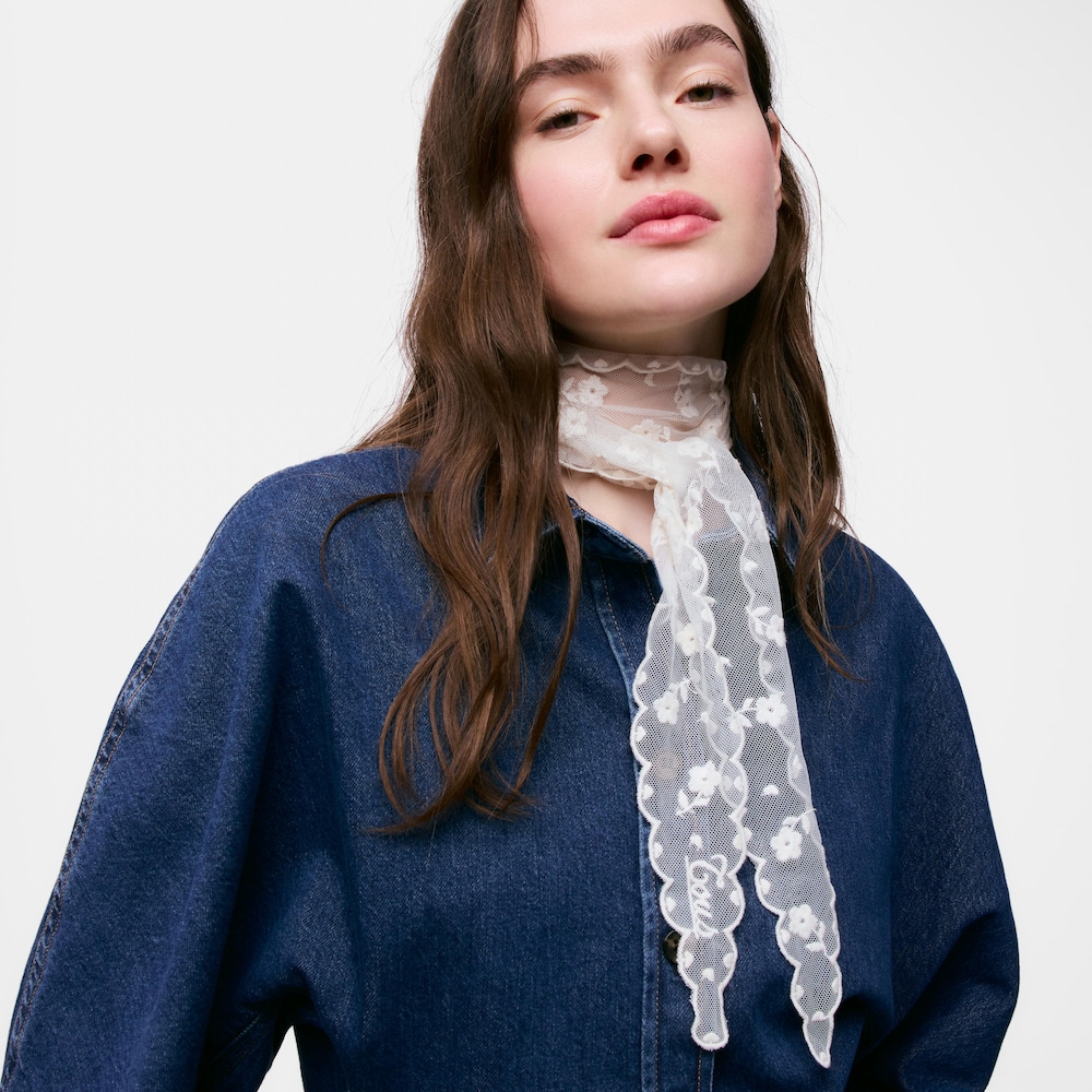 Pa&ntilde;uelo bordado beige TOUS Daisy