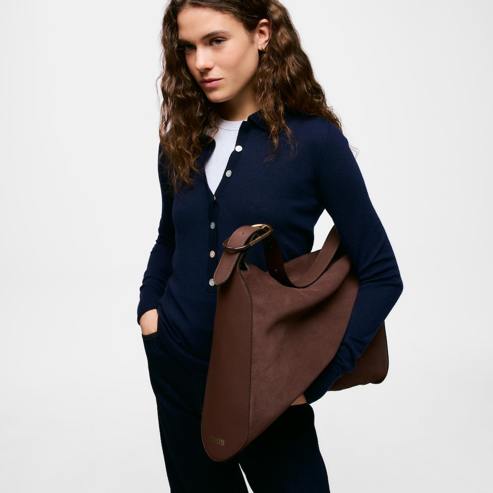 Bossa d&rsquo;espatlla de pell marr&oacute; TOUS&nbsp;Arlette