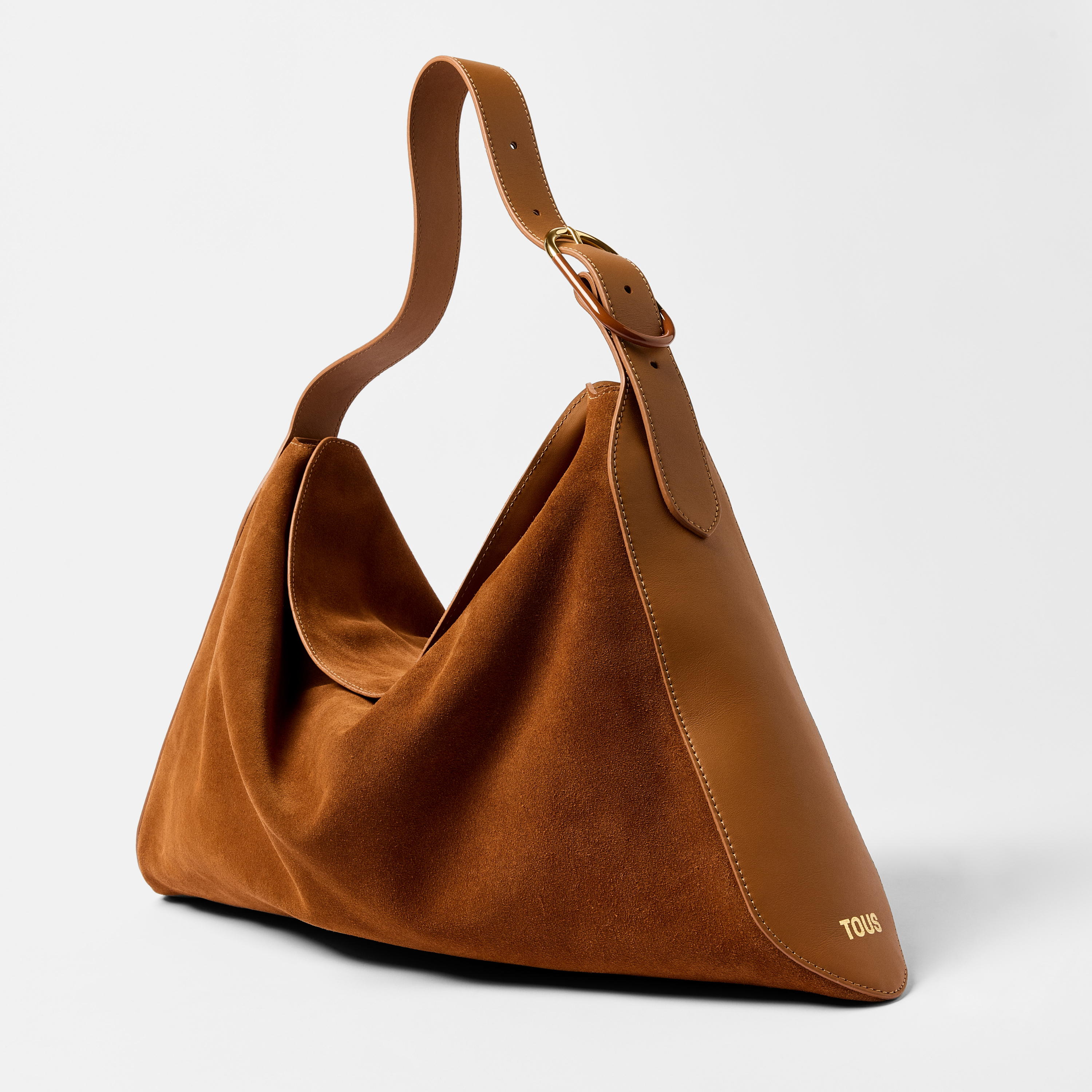Camel-colored leather Shoulder bag TOUS Arlette
