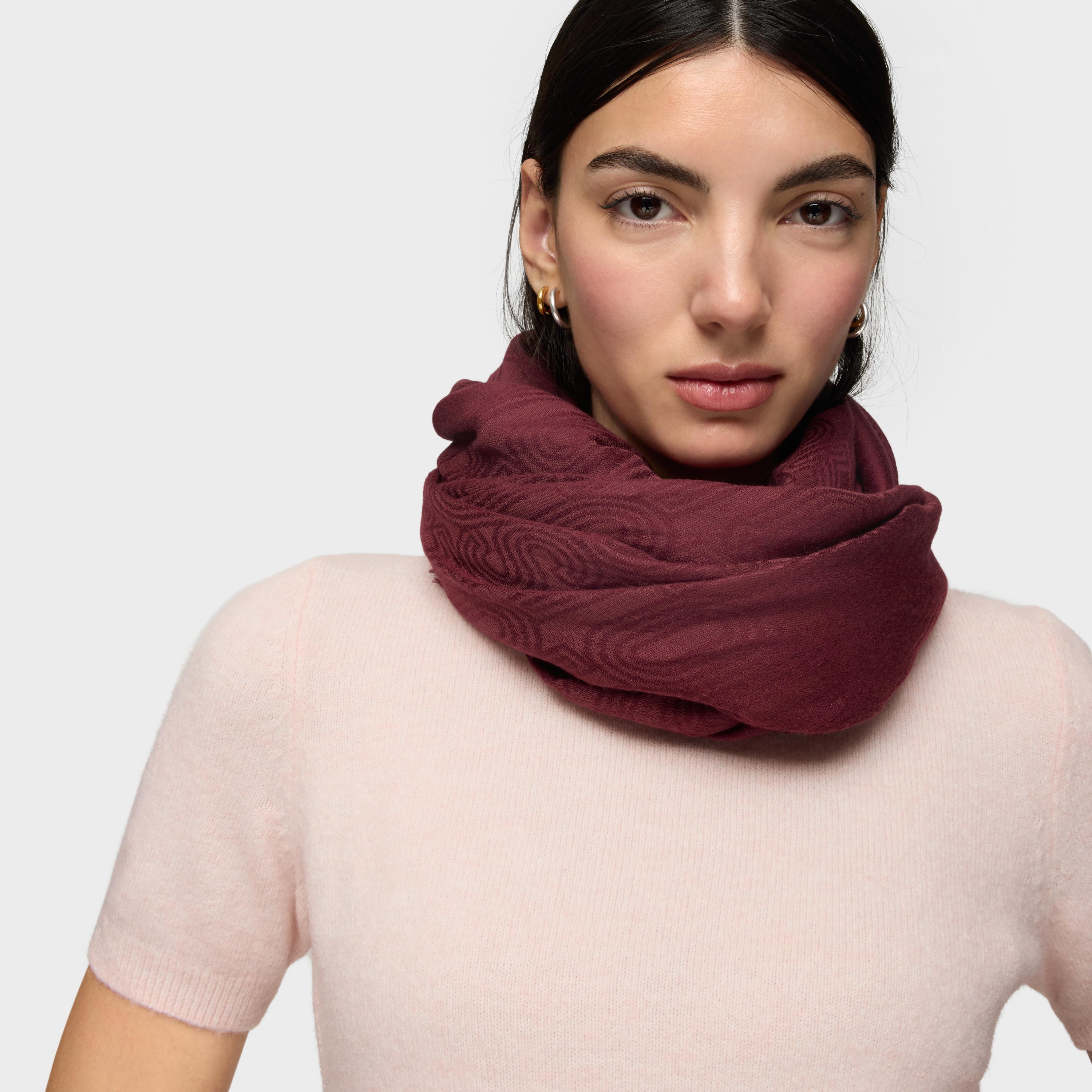 Burgundy Scarf TOUS Silhouette Jacquard