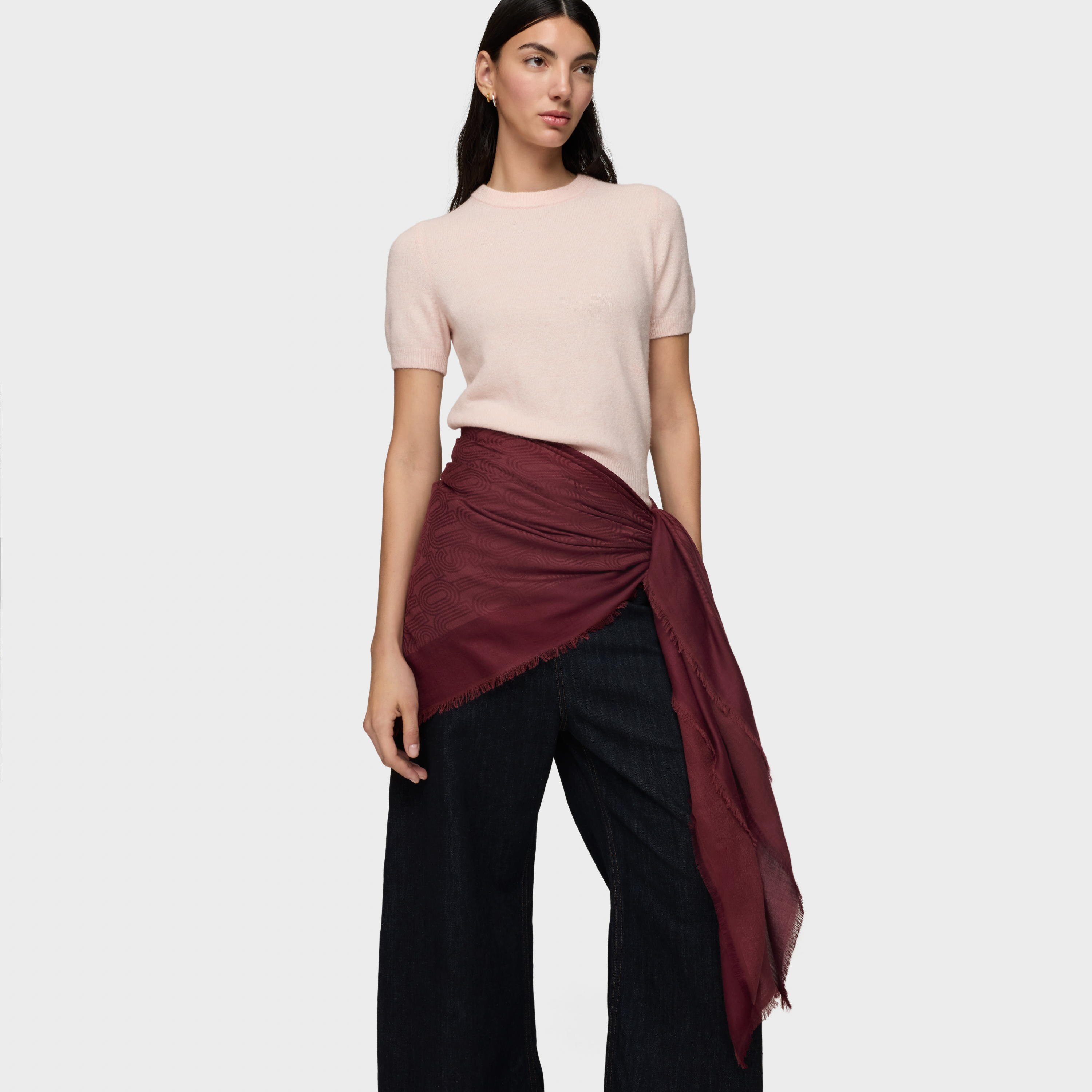 Burgundy Scarf TOUS Silhouette Jacquard