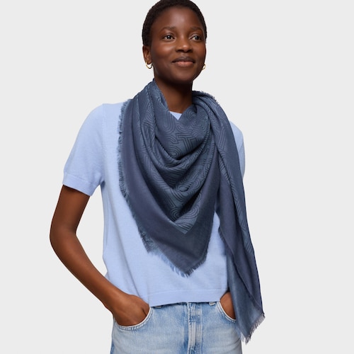 Pañuelo TOUS Silhouette Jacquard azul marino