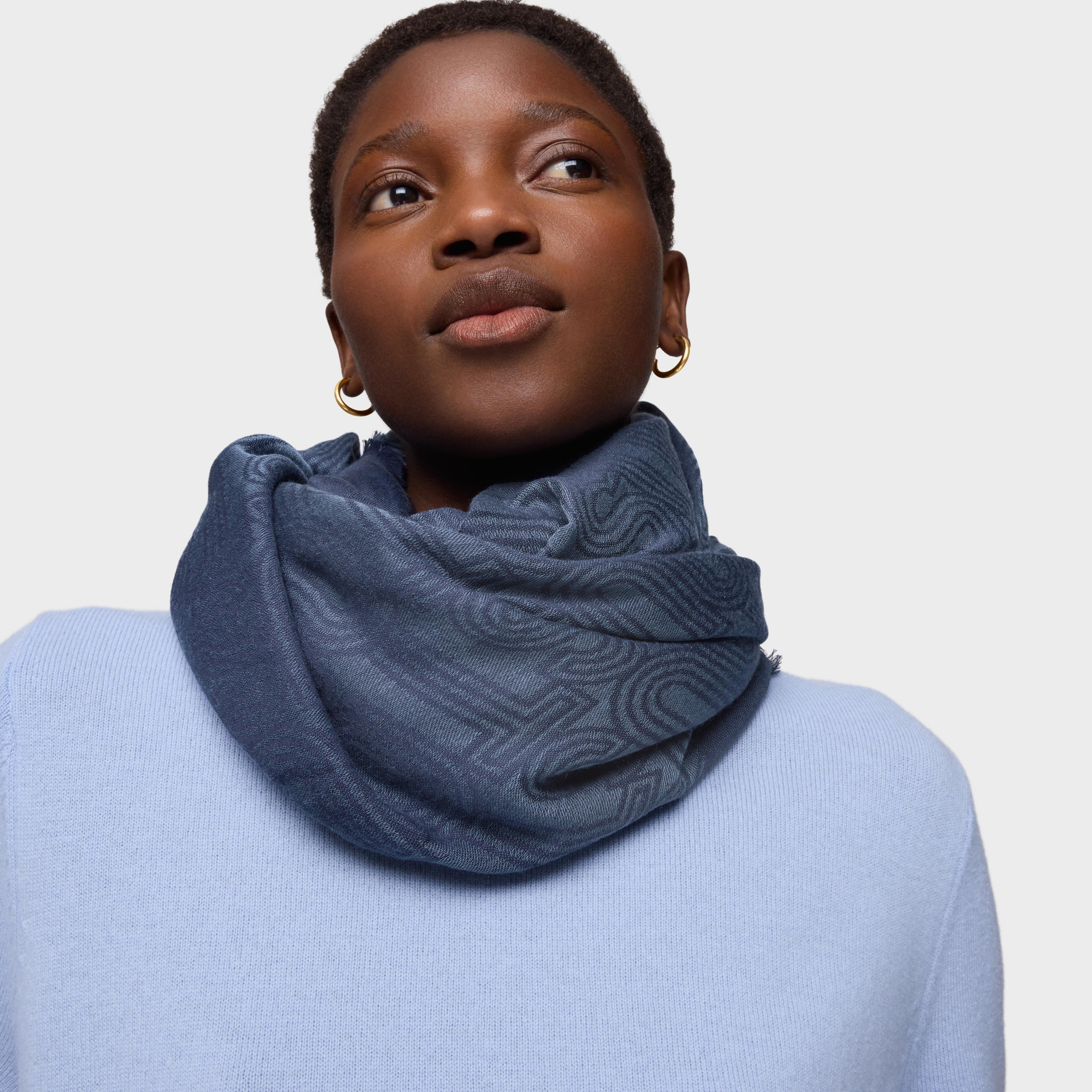 Navy blue Scarf TOUS Silhouette Jacquard