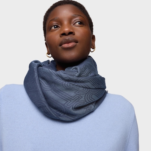 Pañuelo TOUS Silhouette Jacquard azul marino