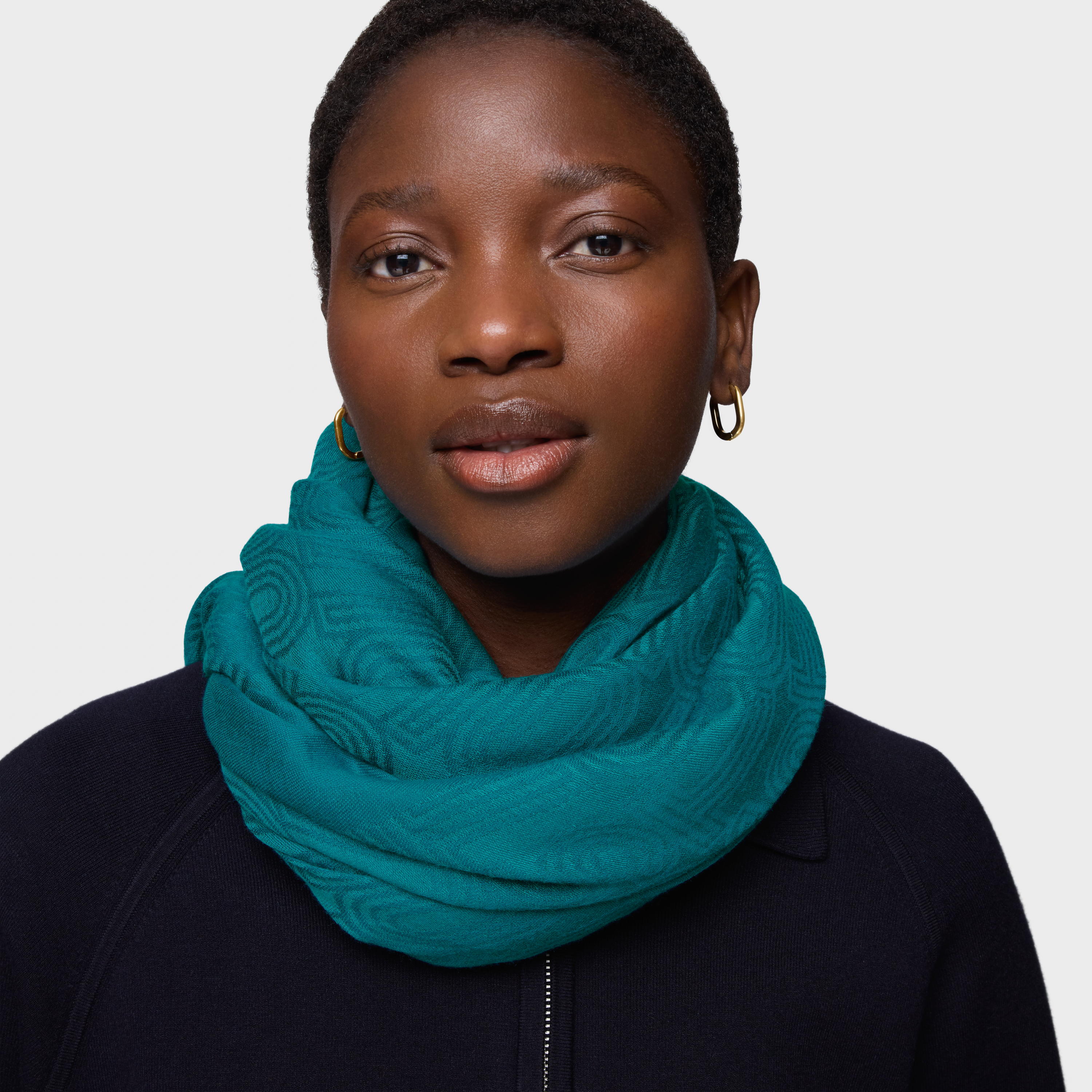 Turquoise Scarf TOUS Silhouette Jacquard