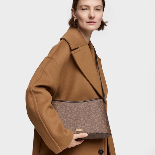 Bandolera grande marr&oacute;n Kaos Mini Lines