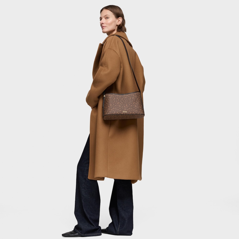 Bandolera grande marr&oacute;n Kaos Mini Lines