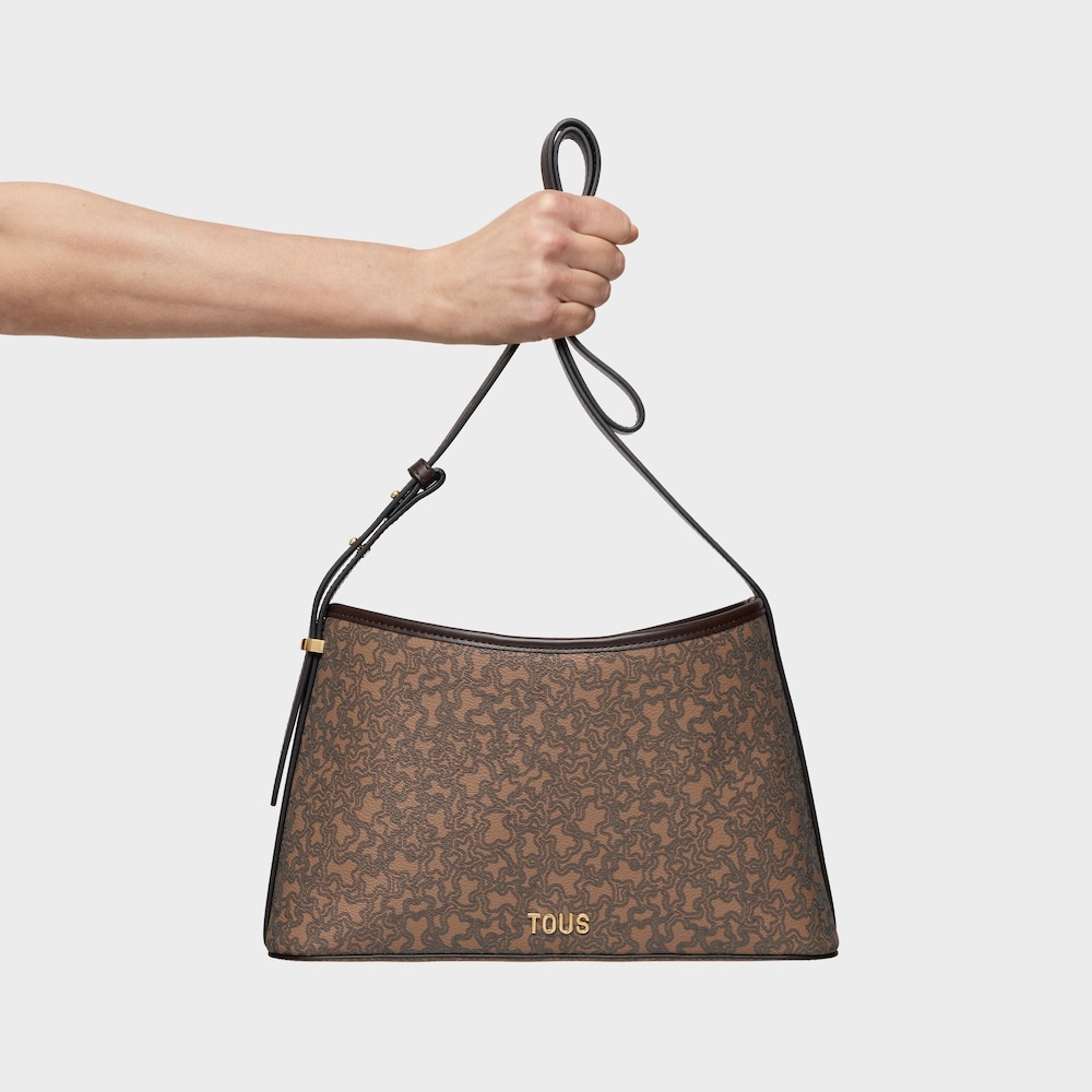 Bandolera grande marr&oacute;n Kaos Mini Lines