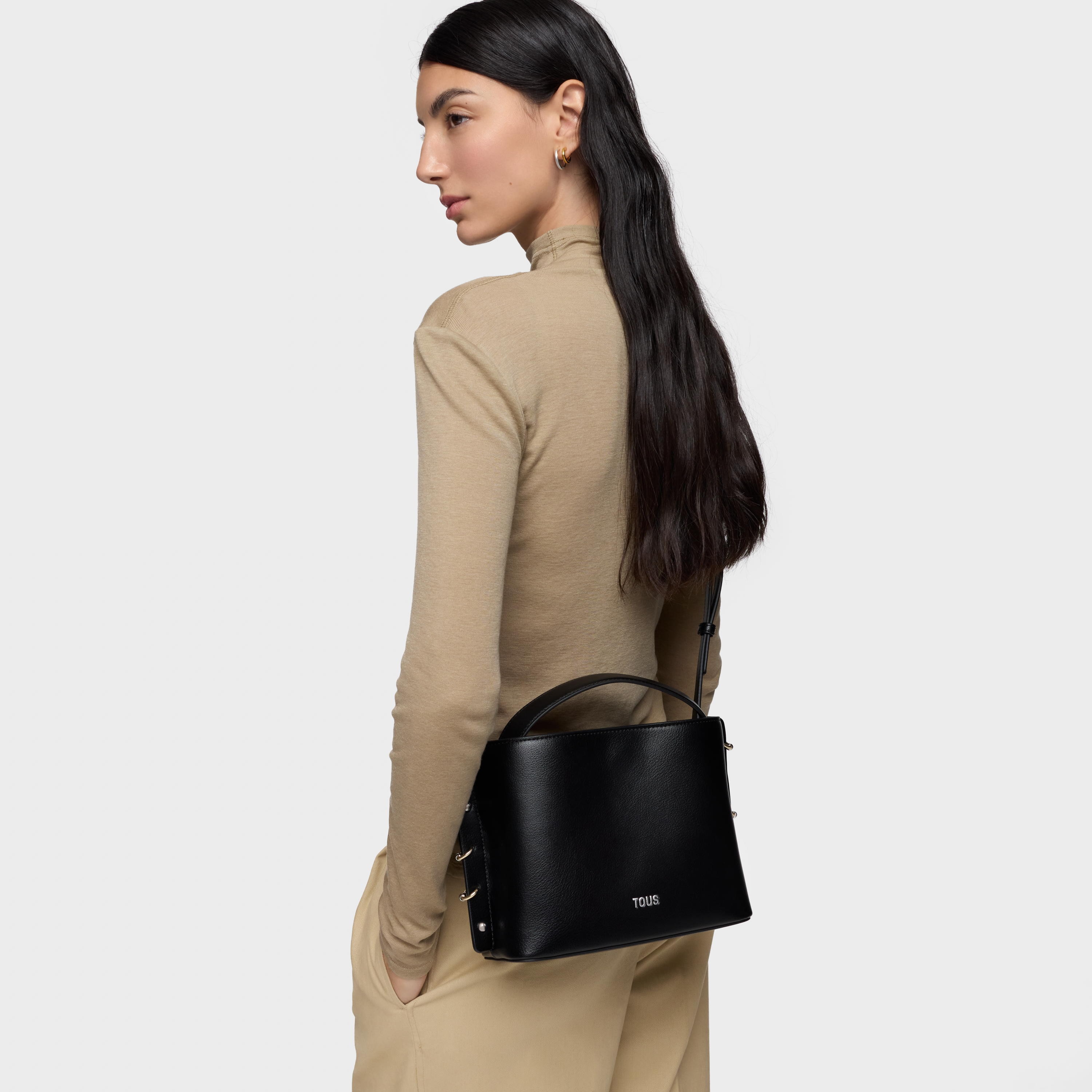 Medium black Crossbody bag TOUS Jewelry Studs | TOUS