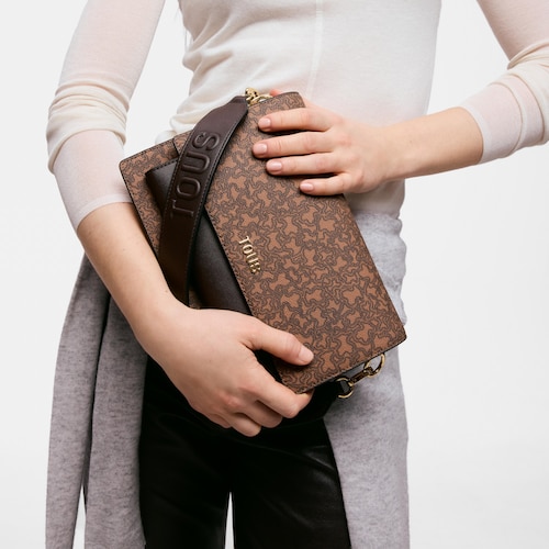 Medium brown Crossbody bag TOUS Audree Kaos Mini Lines