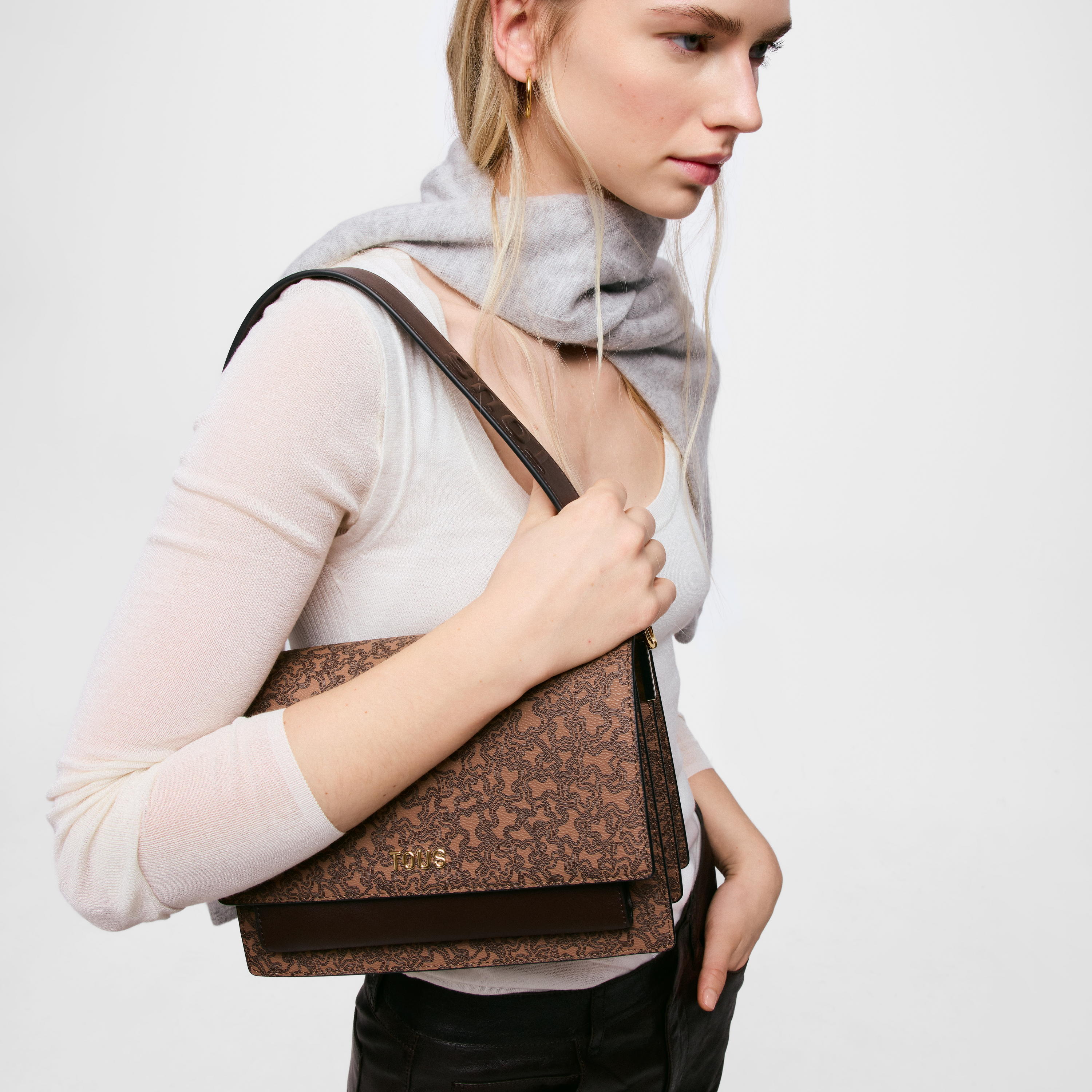 Medium brown Crossbody bag TOUS Audree Kaos Mini Lines