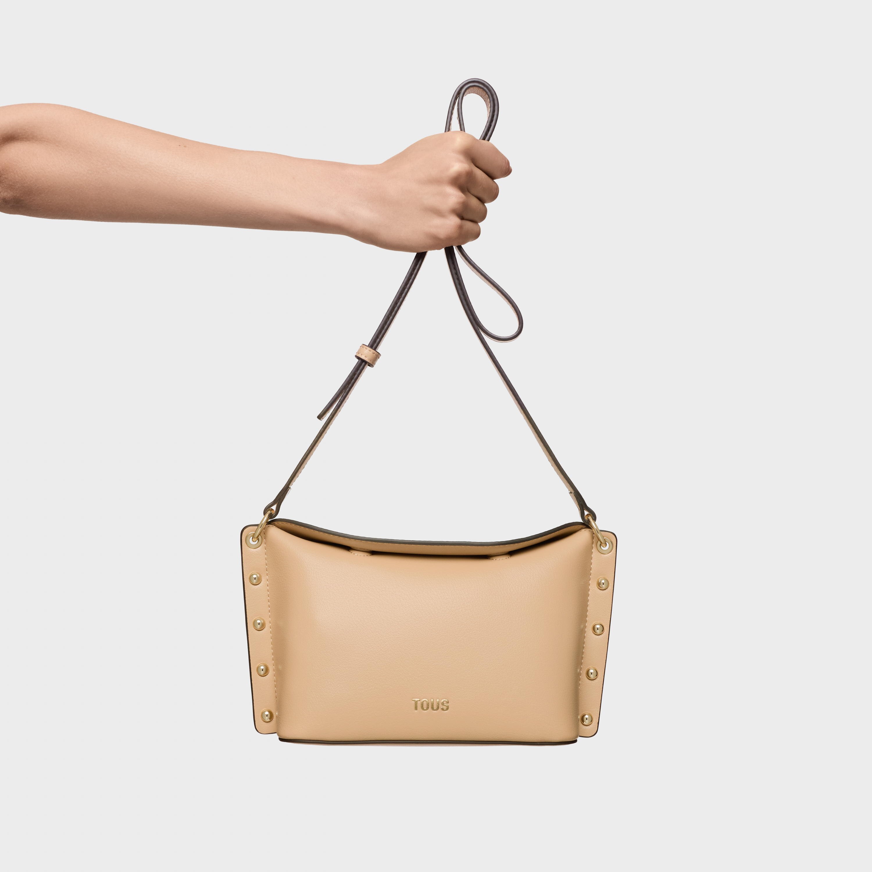 Small sand-colored Crossbody bag TOUS Jewelry Studs | TOUS