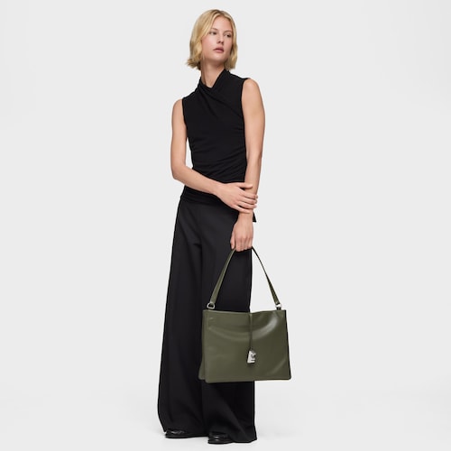 Bolso de hombro caqui TOUS Shadow