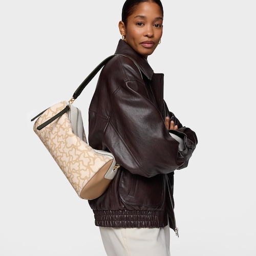 Średnia Torebka przez ramię w kolorze piaskowym TOUS Kaos Icon 