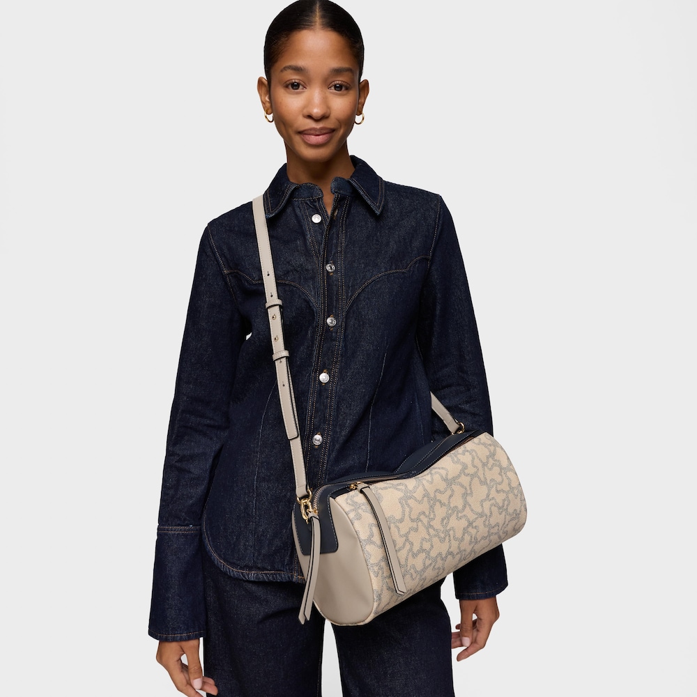 Średnia szarobrązowa Torebka bowling TOUS Kaos Icon