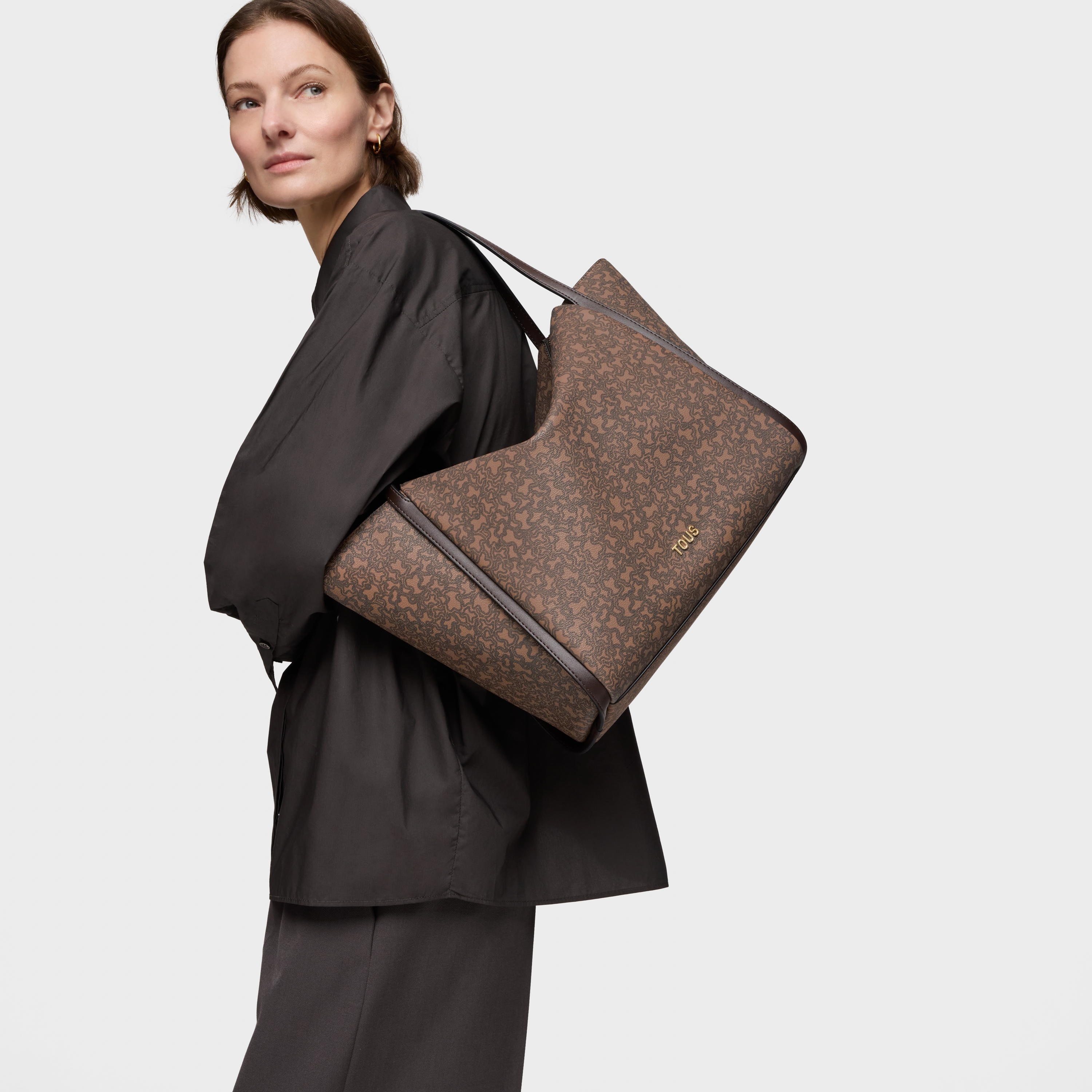 Large brown Tote bag TOUS Kaos Mini Lines