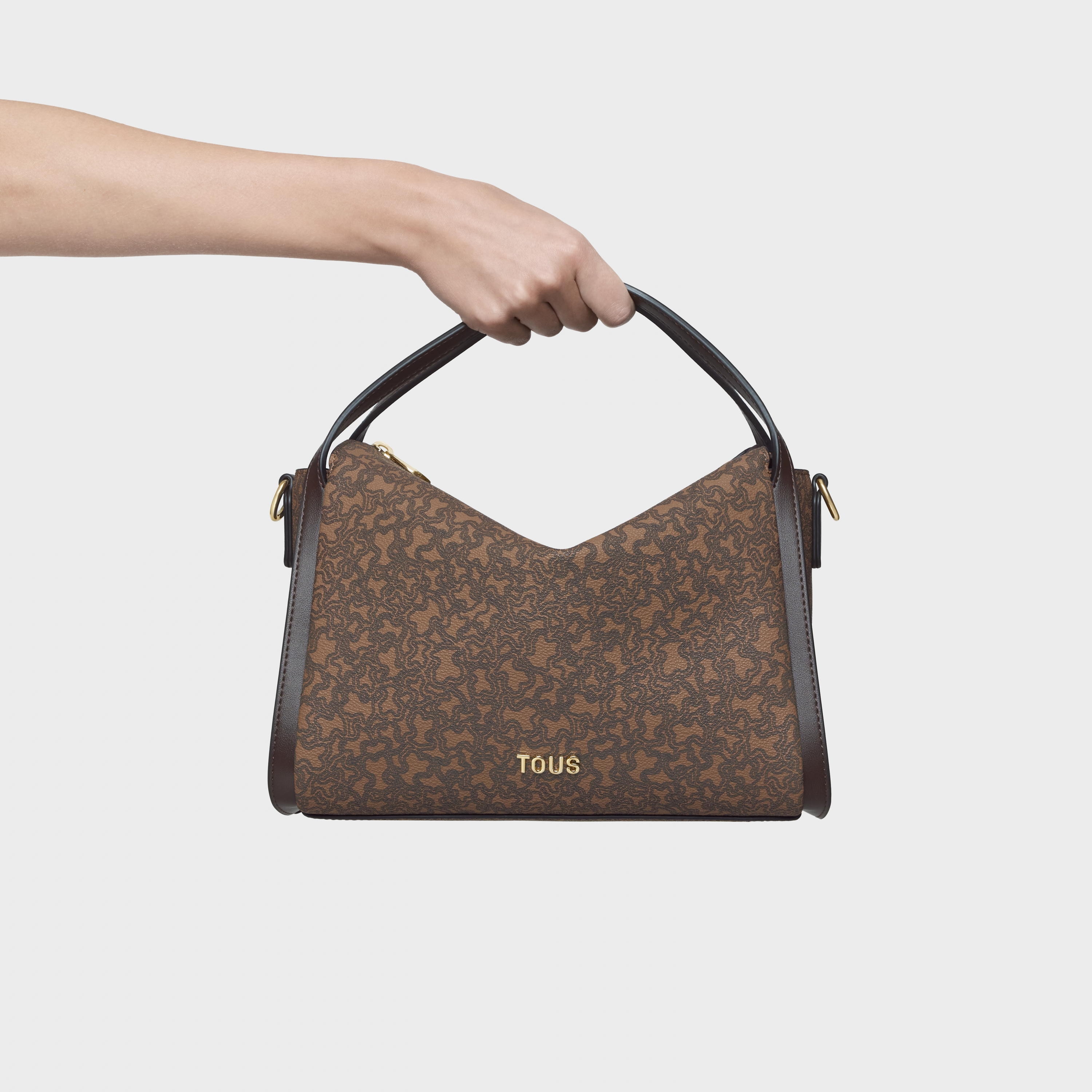 Medium brown City bag TOUS Kaos Mini Lines