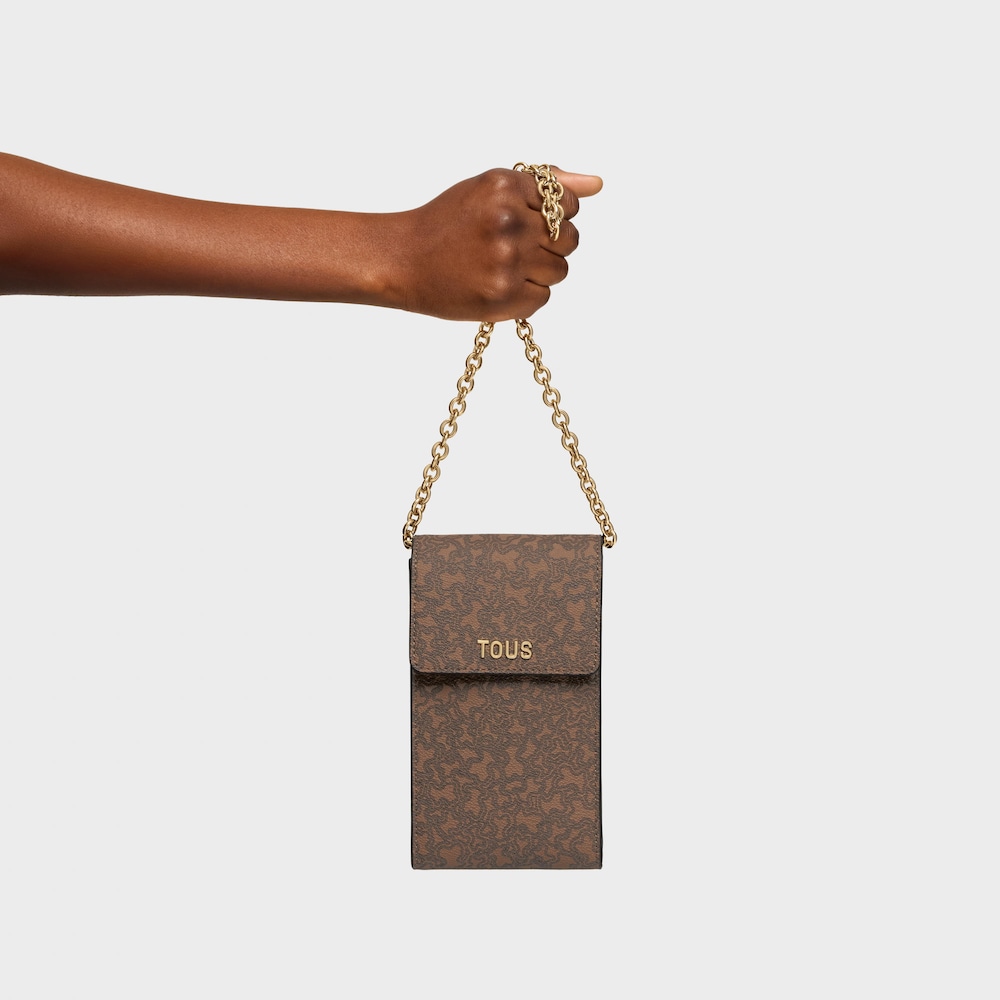 Funda de m&oacute;vil colgante marr&oacute;n Kaos Mini Lines