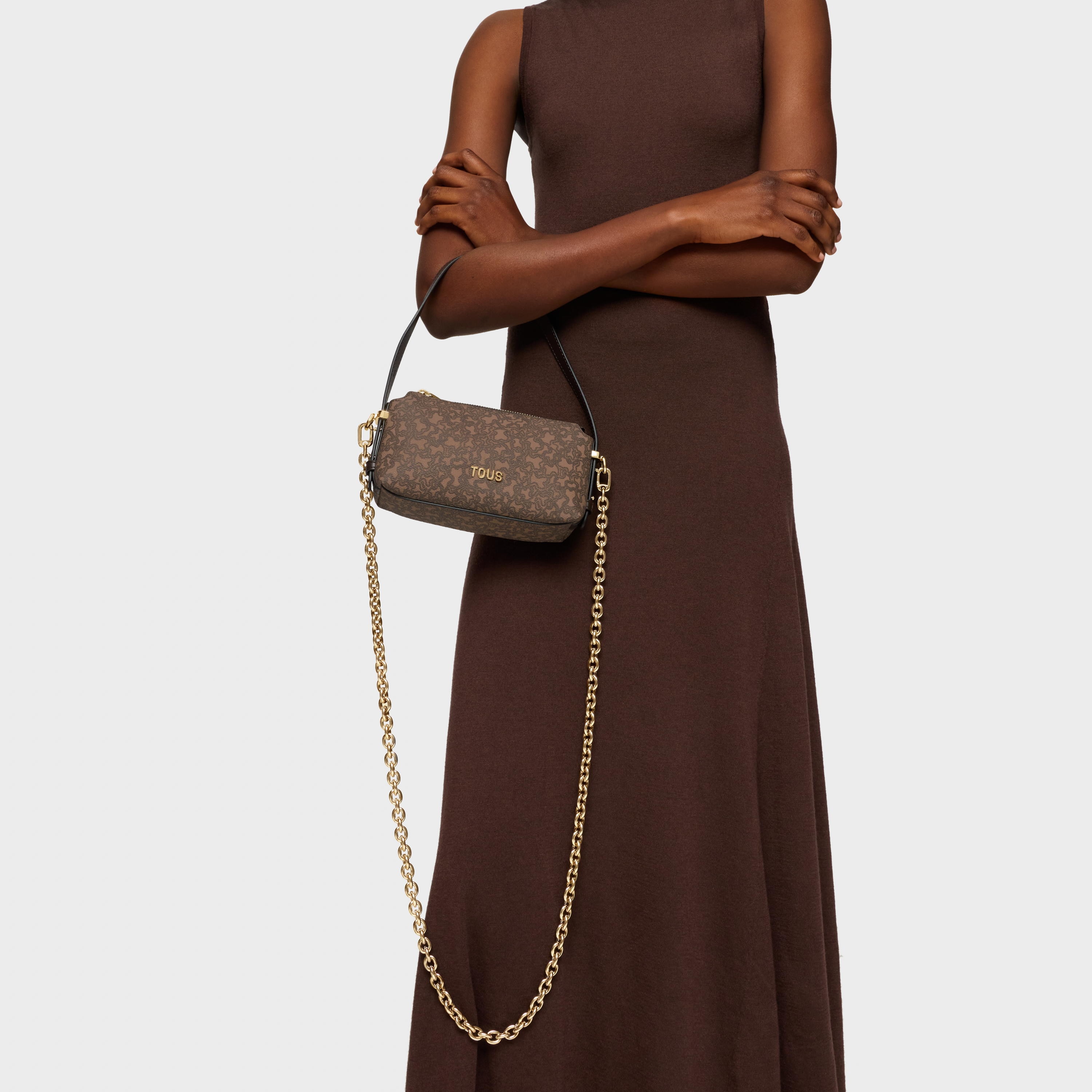 Brown Minibag TOUS Kaos Mini Lines