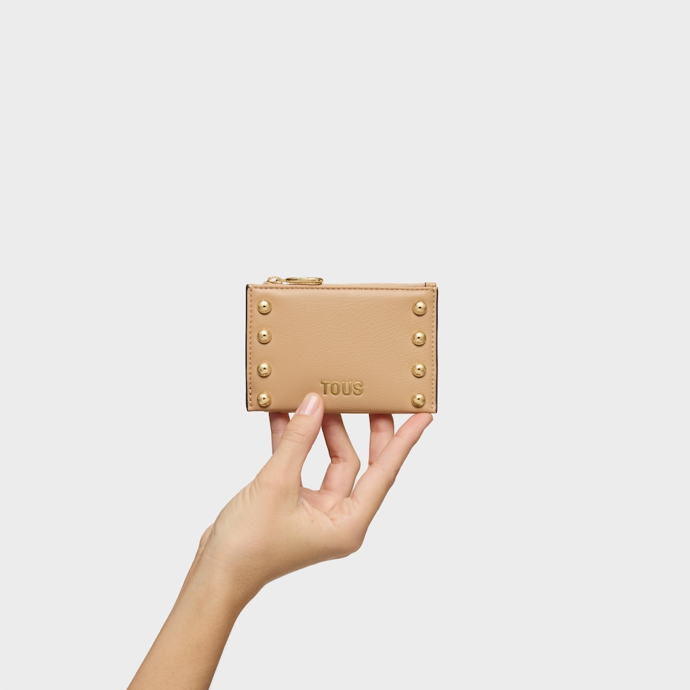 Pouzdro na karty s&nbsp;peněženkou na mince v&nbsp;p&iacute;skov&eacute; barvě TOUS Jewelry Studs