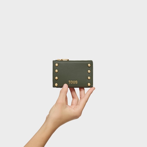 Porta-moedas/porta-cart&otilde;es caqui TOUS Jewelry Studs
