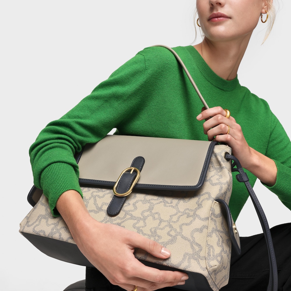 Mała szarobrązowa Torebka shopper TOUS Kaos Icon