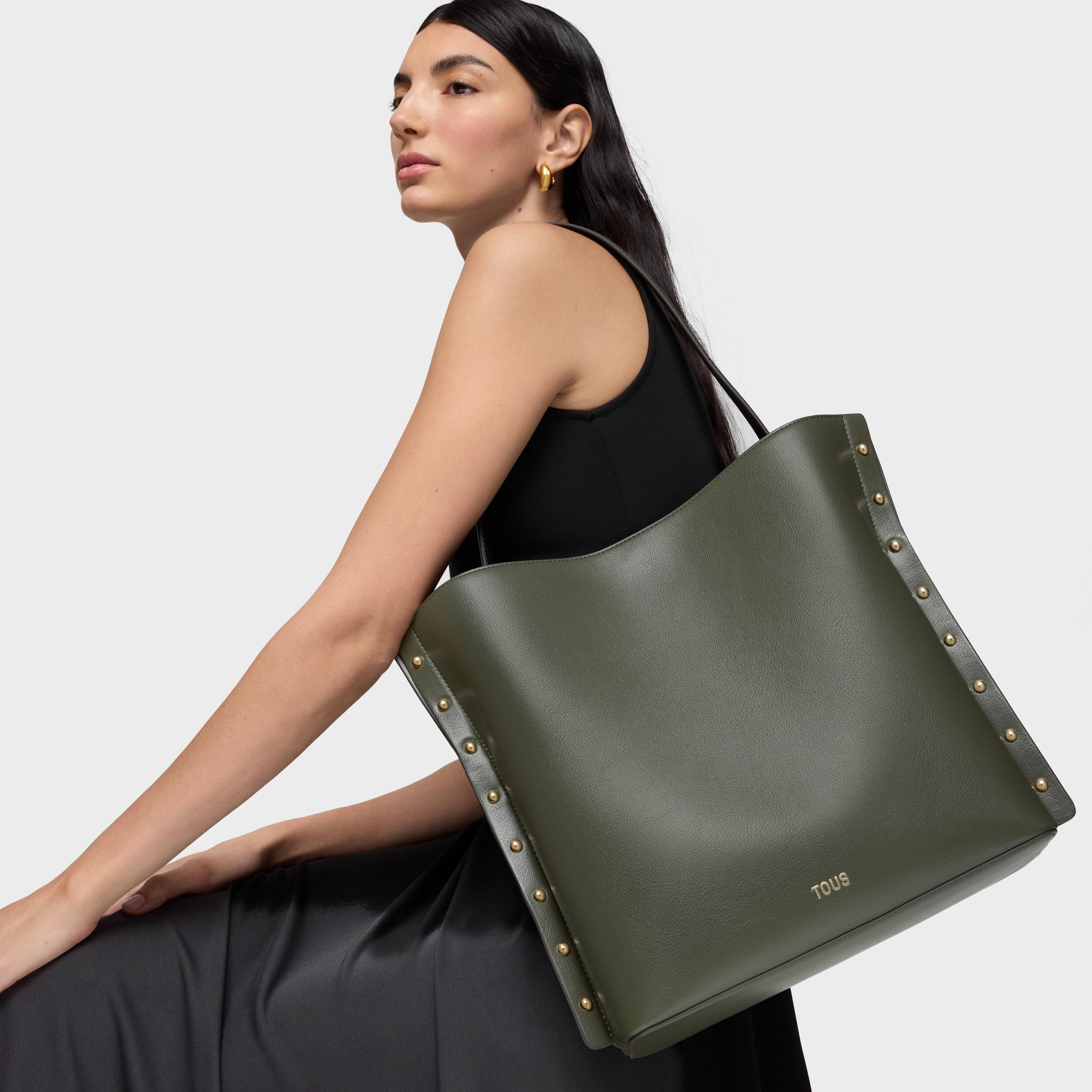 Khaki Tote bag TOUS Jewelry Studs
