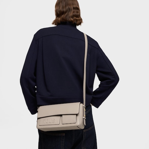 Sac &agrave; bandouli&egrave;re taupe moyen TOUS Back to Basics