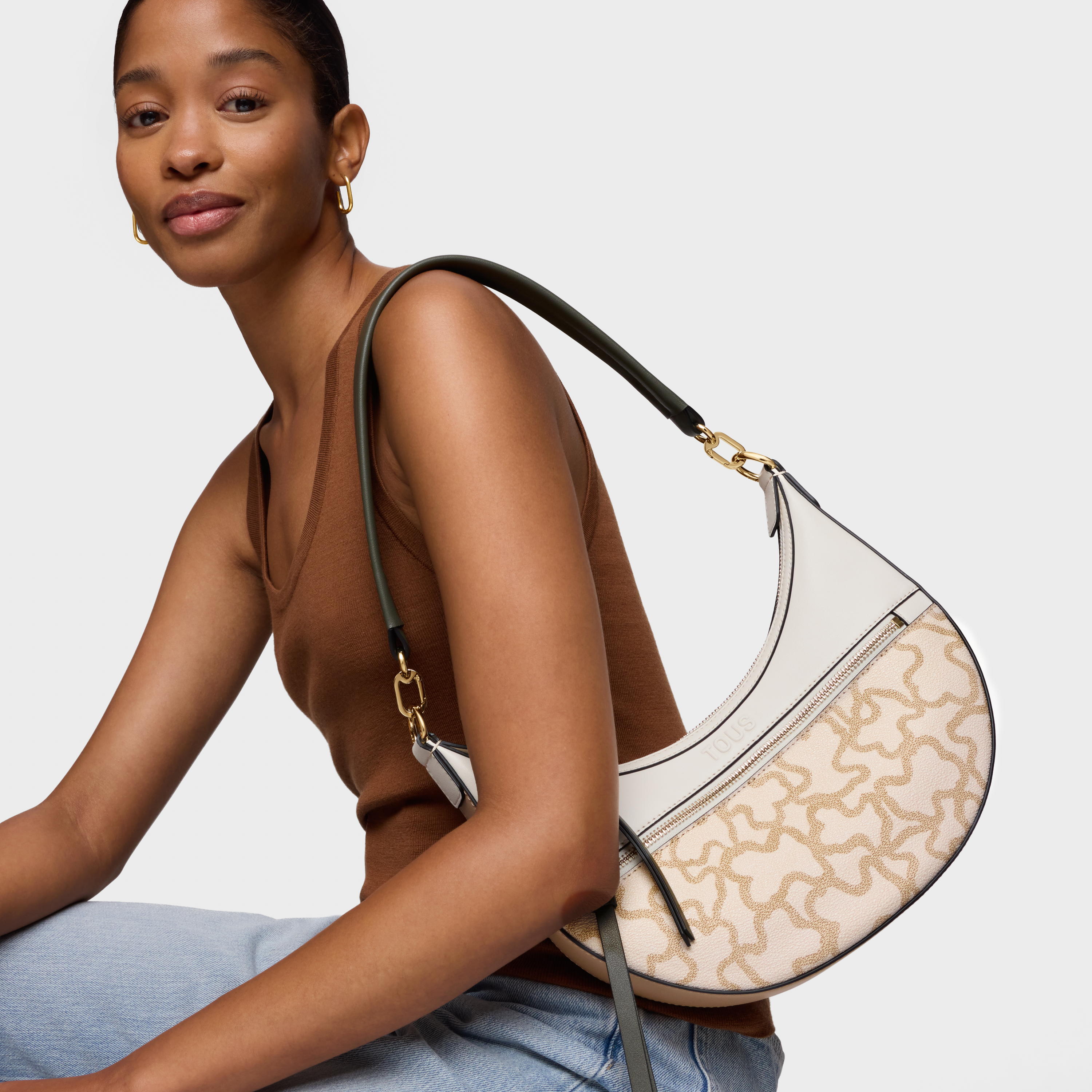 Sand-colored Shoulder bag TOUS Kaos Icon