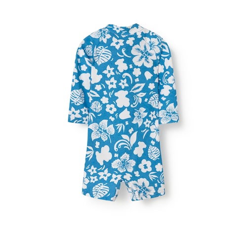Light blue Flower baby one-piece swimsuit