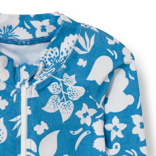 Light blue Flower baby one-piece swimsuit