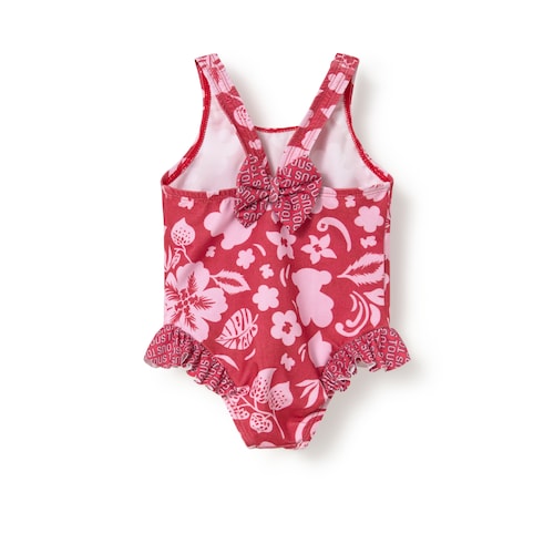 Burgundy Flower baby girl swimsuit