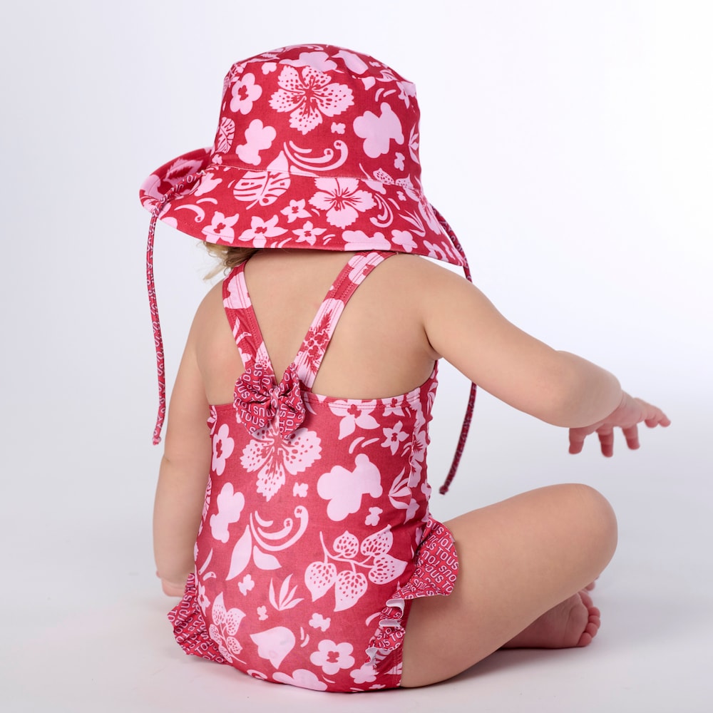 Ba&ntilde;ador integral de ni&ntilde;a Flower granate