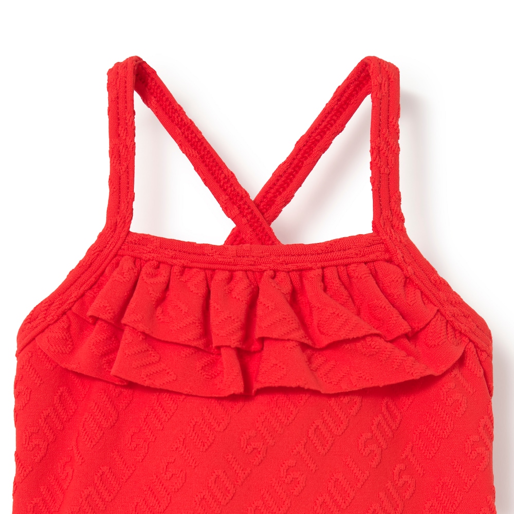 Fato de banho inteiro de menina Logo vermelho