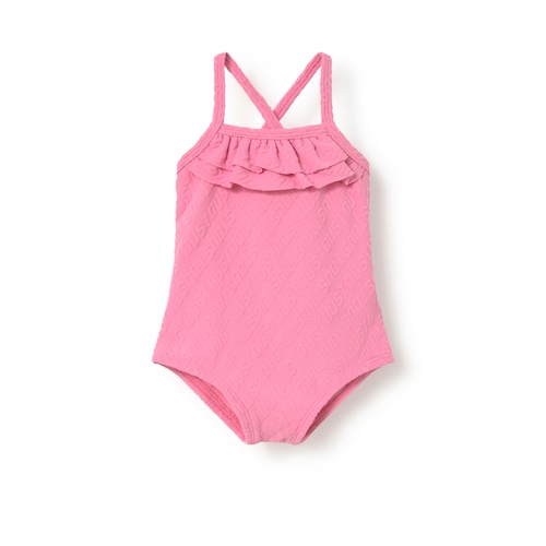 Pink Logo baby girl all-in-one swimsuit
