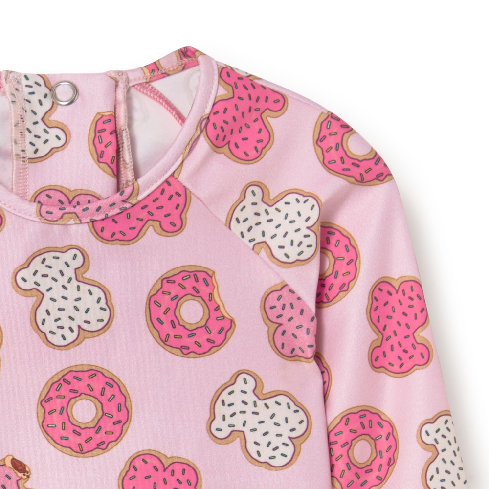 Pink Donut baby girl long-sleeve swimsuit
