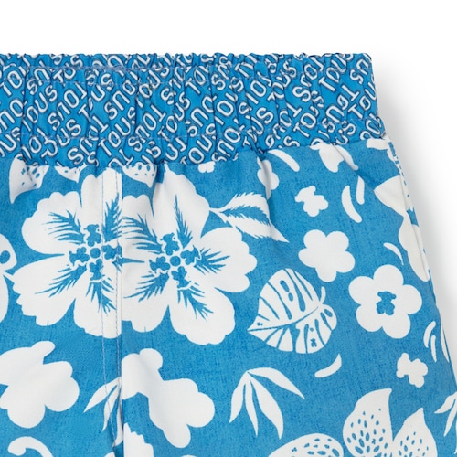 Blue Flower baby boy swim shorts