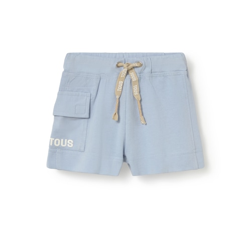 Light blue casual baby cargo bermuda shorts