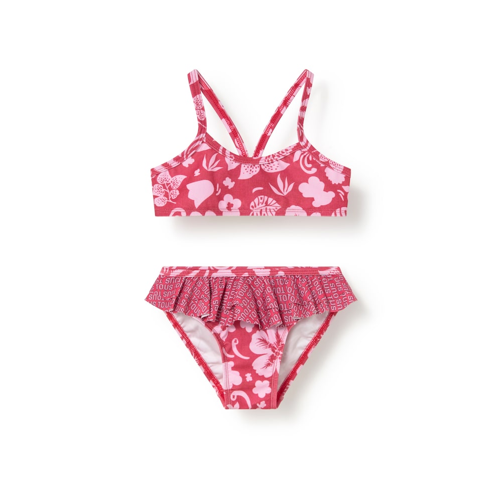 Burgundy Flower baby girl bikini
