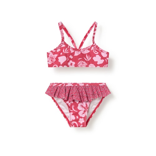 Burgundy Flower baby girl bikini