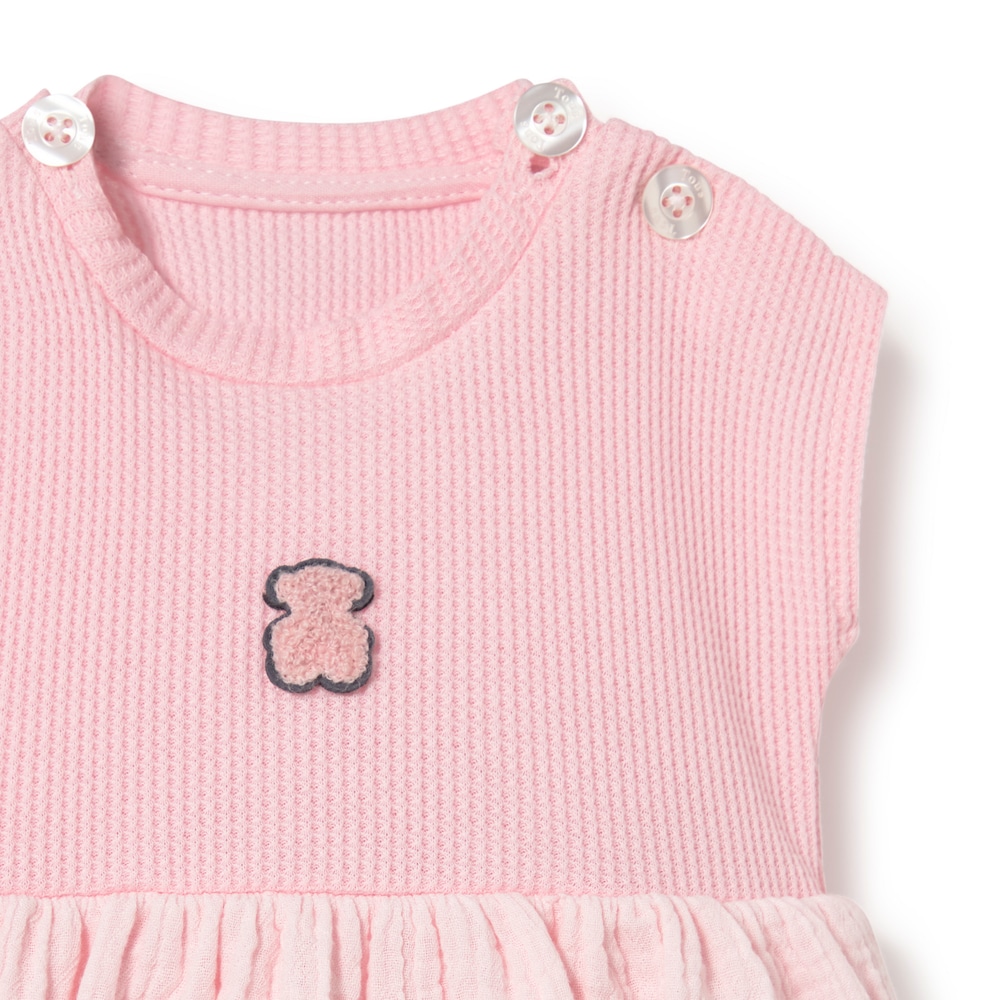 Pink Const baby bodysuit with skirt