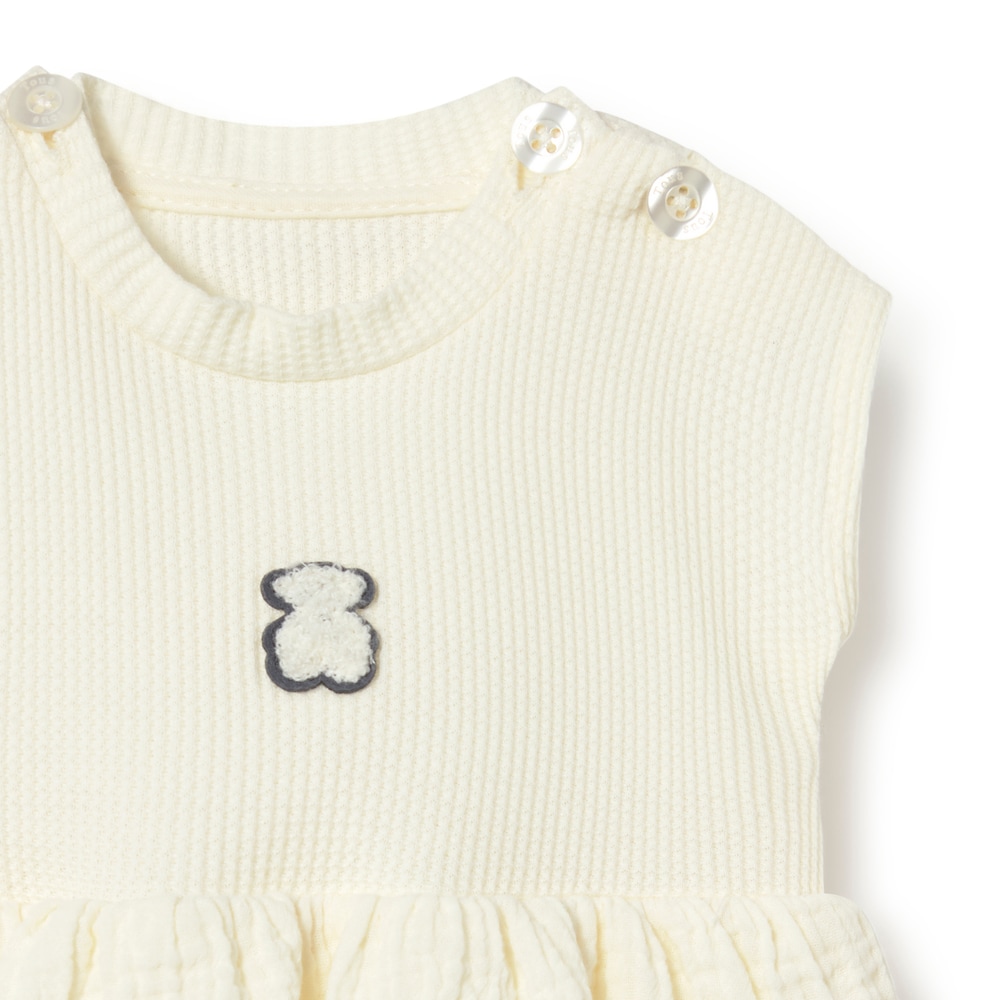 Ecru Const baby bodysuit with skirt