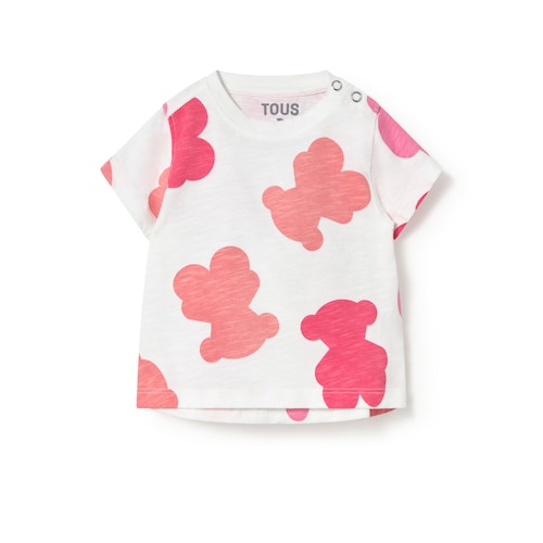 Pink casual baby T-shirt with bears